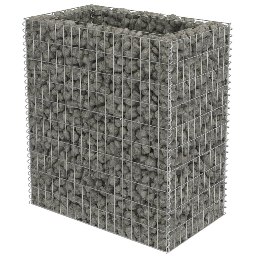 vidaXL gabions, augstā puķu kaste, cinkots tērauds, 90x50x100 cm cena un informācija | Puķu podi | 220.lv