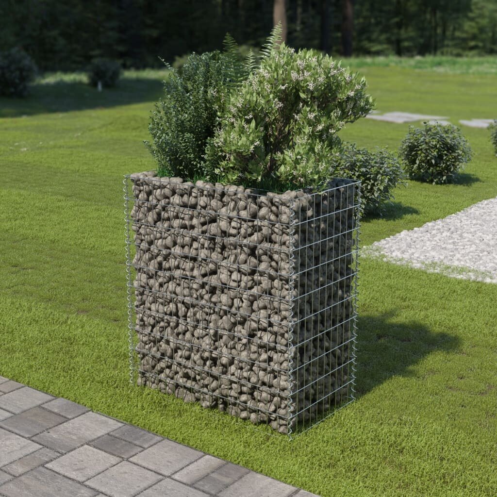 vidaXL gabions, augstā puķu kaste, cinkots tērauds, 90x50x100 cm cena un informācija | Puķu podi | 220.lv