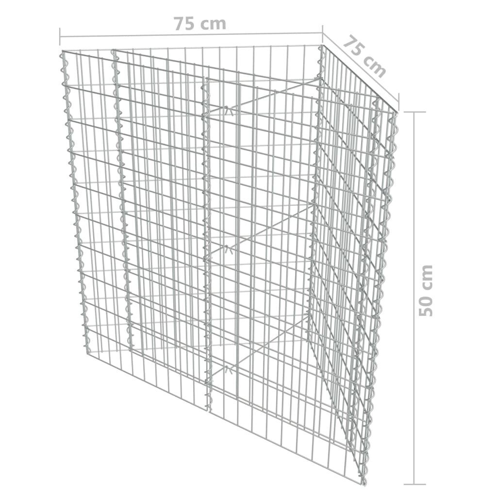 vidaXL gabions, augstā puķu kaste, cinkots tērauds, 75x75x50 cm cena un informācija | Puķu podi | 220.lv