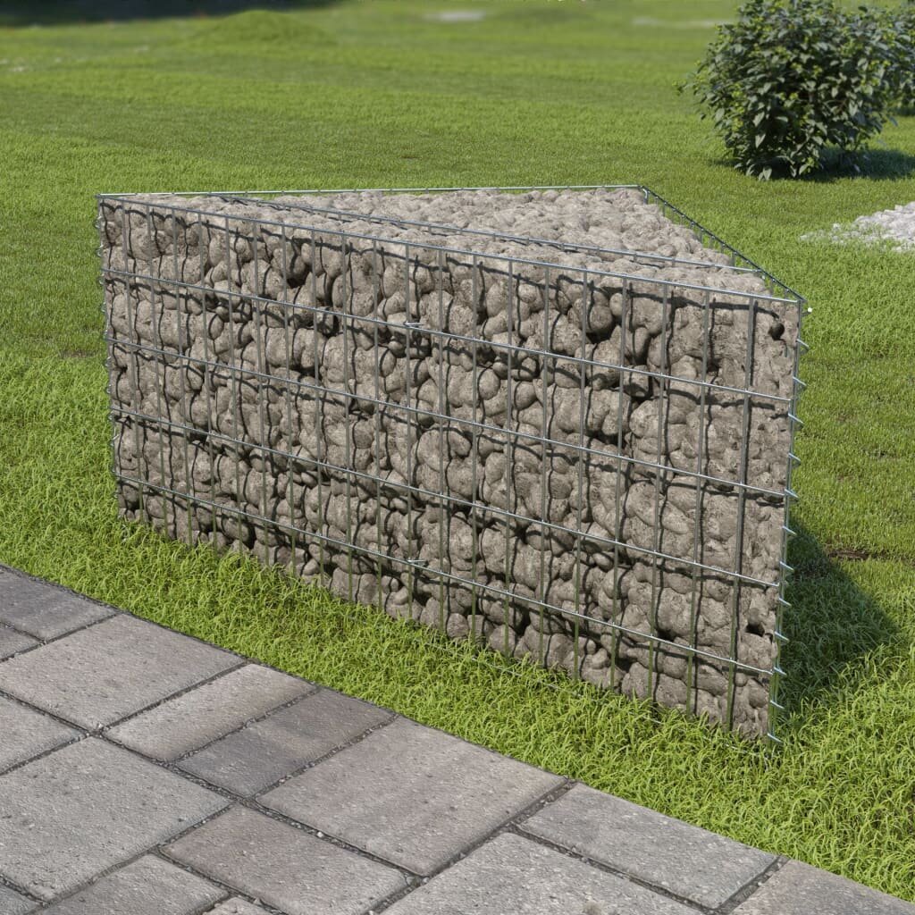 vidaXL gabions, augstā puķu kaste, cinkots tērauds, 75x75x50 cm cena un informācija | Puķu podi | 220.lv