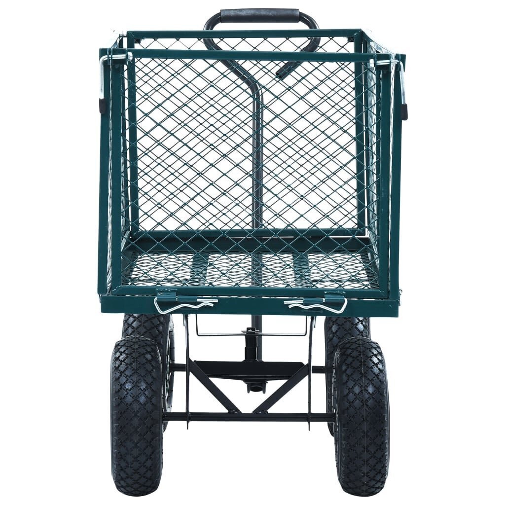 vidaXL dārza ratiņi, zaļi, 350 kg cena un informācija | Ķerras | 220.lv