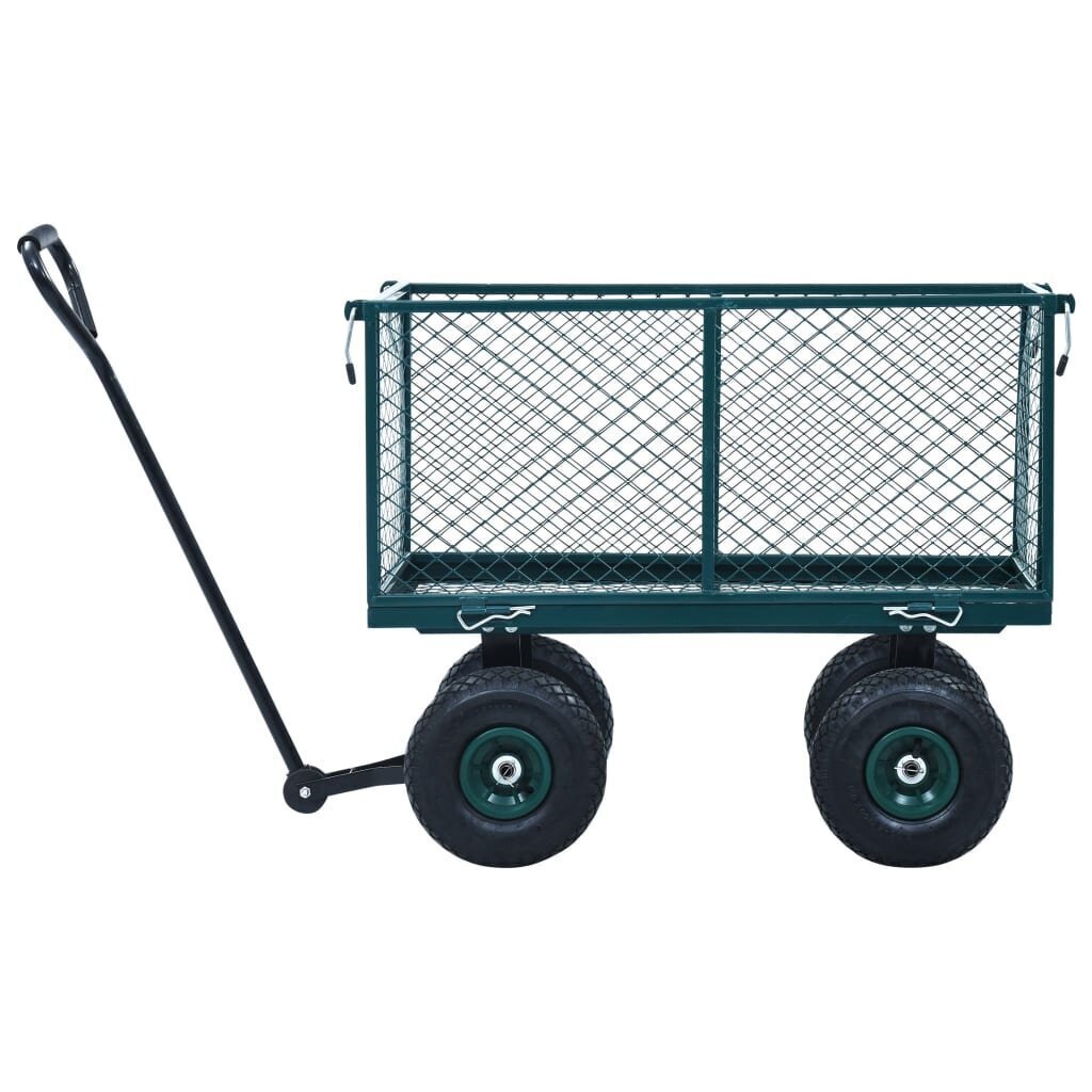 vidaXL dārza ratiņi, zaļi, 350 kg cena un informācija | Ķerras | 220.lv