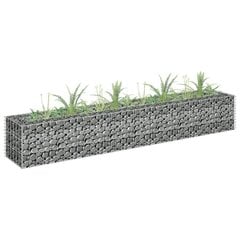 vidaXL gabions, augstā puķu kaste, cinkots tērauds, 180x30x30 cm цена и информация | Ящики для рассады | 220.lv