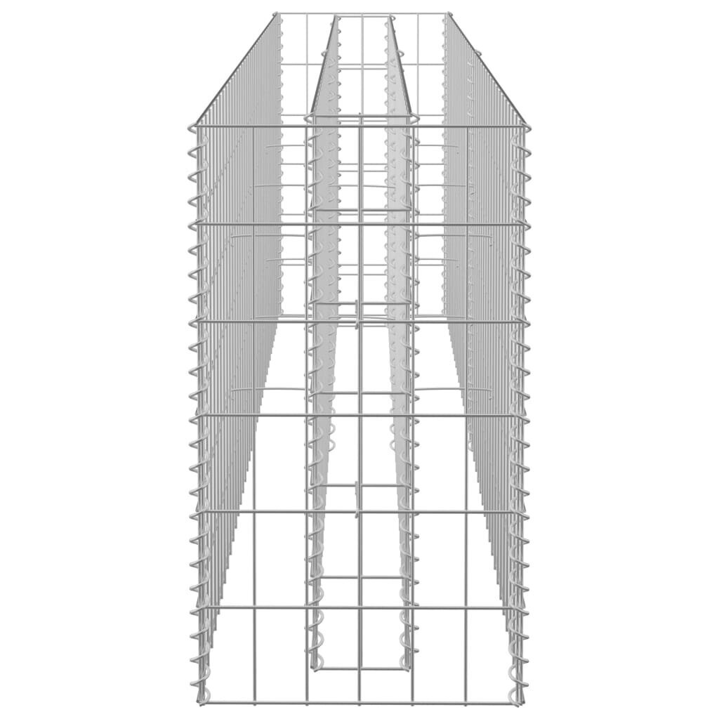 vidaXL gabions, augstā puķu kaste, cinkots tērauds, 180x30x60 cm cena un informācija | Puķu podi | 220.lv