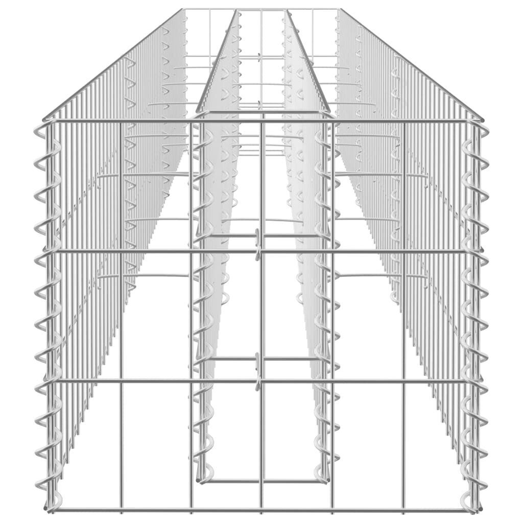 vidaXL gabions, augstā puķu kaste, cinkots tērauds, 270x30x30 cm cena un informācija | Puķu podi | 220.lv