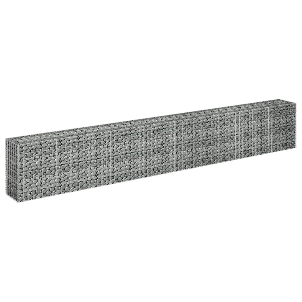 vidaXL gabions, augstā puķu kaste, cinkots tērauds, 360x30x60 cm цена и информация | Puķu podi | 220.lv