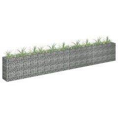 vidaXL gabions, augstā puķu kaste, cinkots tērauds, 360x30x60 cm цена и информация | Ящики для рассады | 220.lv