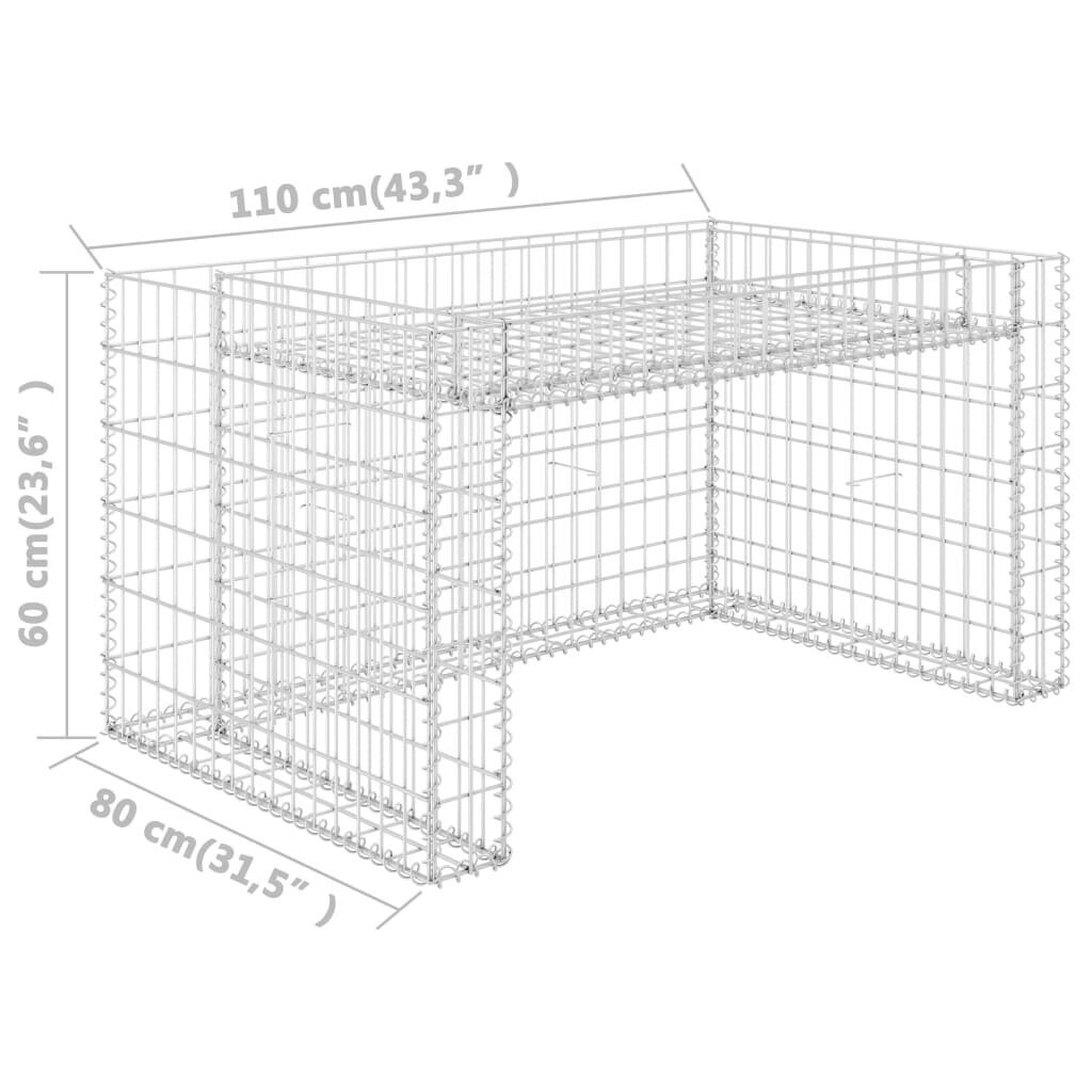 vidaXL zāles pļāvēja novietne, 110x80x60 cm, tērauda stieple cena un informācija | Zāles pļāvēji roboti | 220.lv