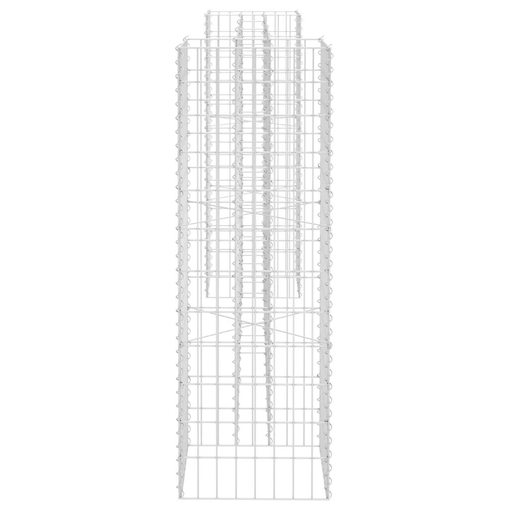 vidaXL H-formas gabions, tērauda stieple, 260x40x120 cm cena un informācija | Puķu podi | 220.lv