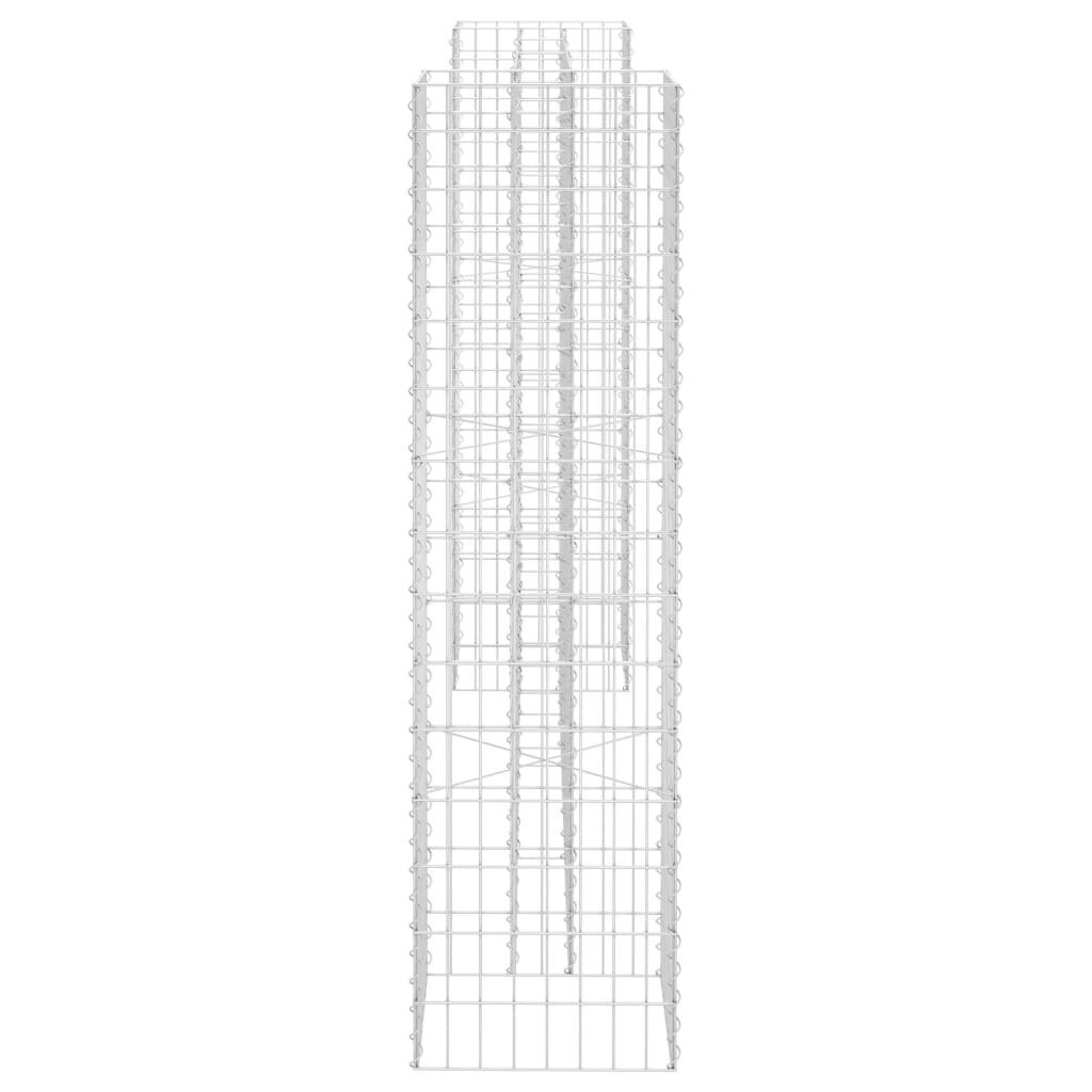 vidaXL H-formas gabions, tērauda stieple, 260x40x150 cm cena un informācija | Puķu podi | 220.lv