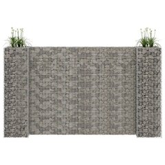 vidaXL H-formas gabions, tērauda stieple, 260x40x150 cm цена и информация | Ящики для рассады | 220.lv