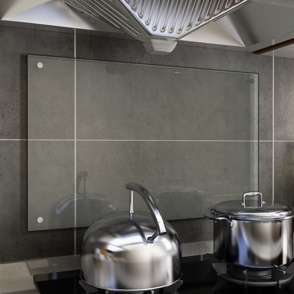vidaXL virtuves panelis, 80x50 cm, rūdīts stikls, caurspīdīgs cena un informācija | Virtuves furnitūra | 220.lv