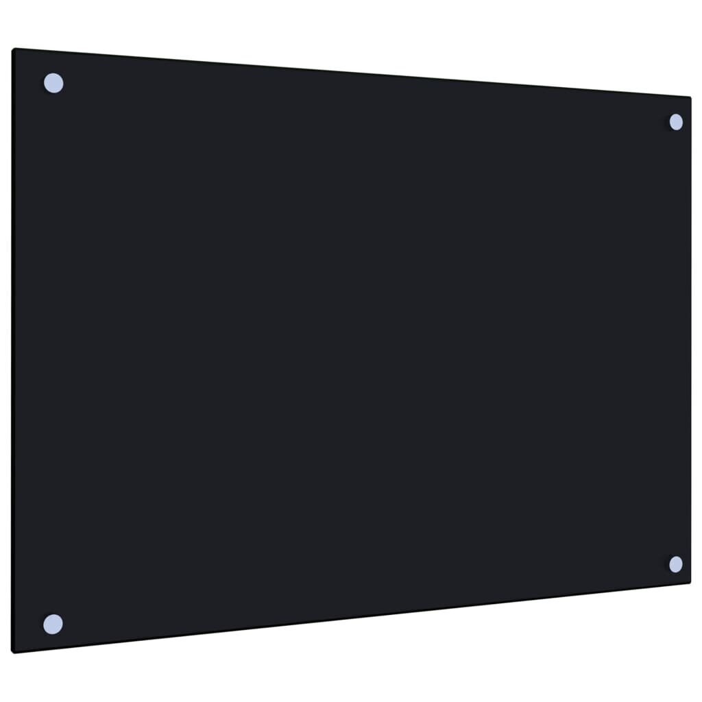 vidaXL virtuves sienas panelis, 70x50 cm, rūdīts stikls, melns cena un informācija | Virtuves furnitūra | 220.lv