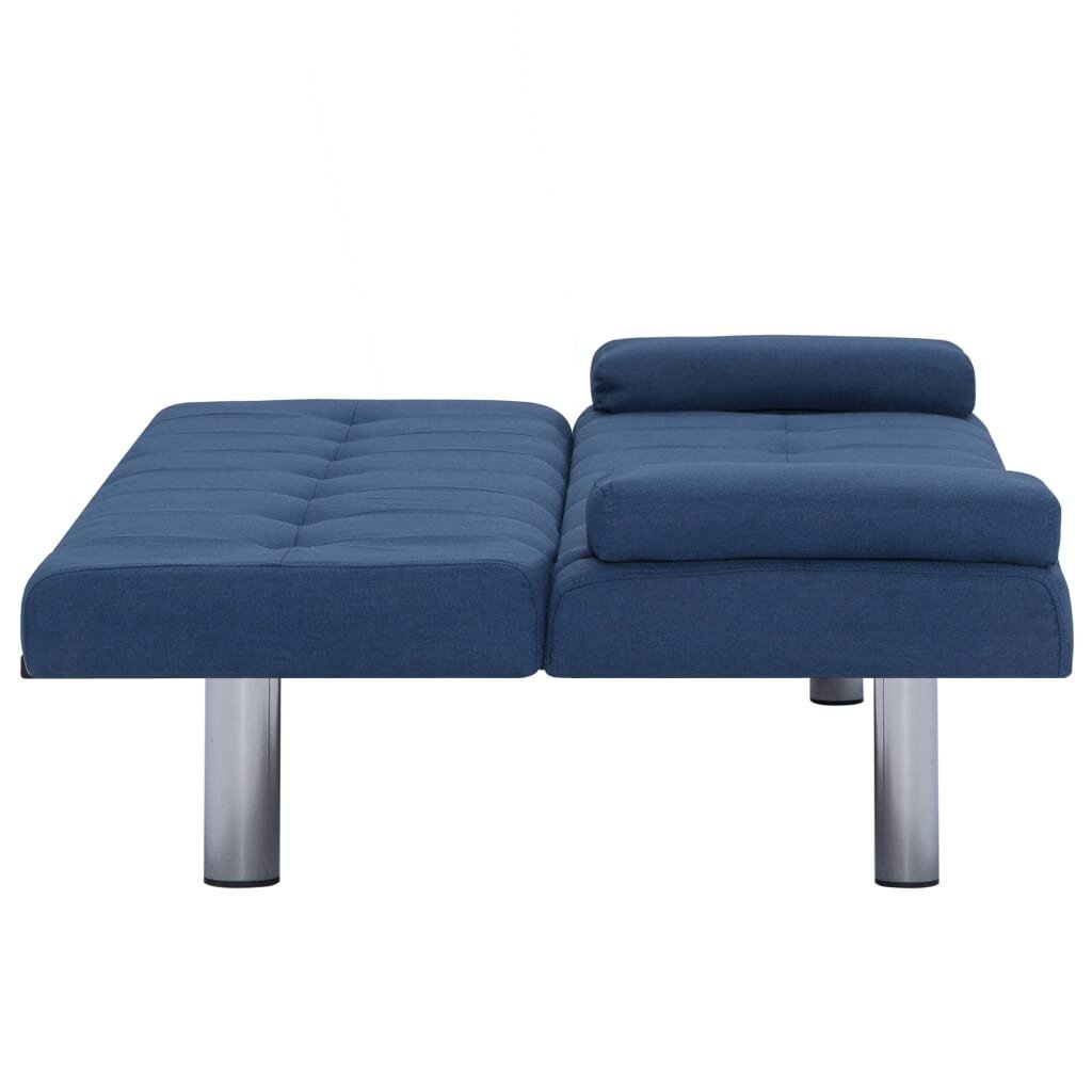 vidaXL izvelkams dīvāns ar 2 spilveniem, zils poliesters цена и информация | Dīvāni | 220.lv