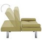 vidaXL izvelkams dīvāns ar 2 spilveniem, zaļš poliesters cena un informācija | Dīvāni | 220.lv