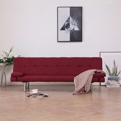 Диван-кровать с двумя подушками, красный цена и информация | Диваны | 220.lv