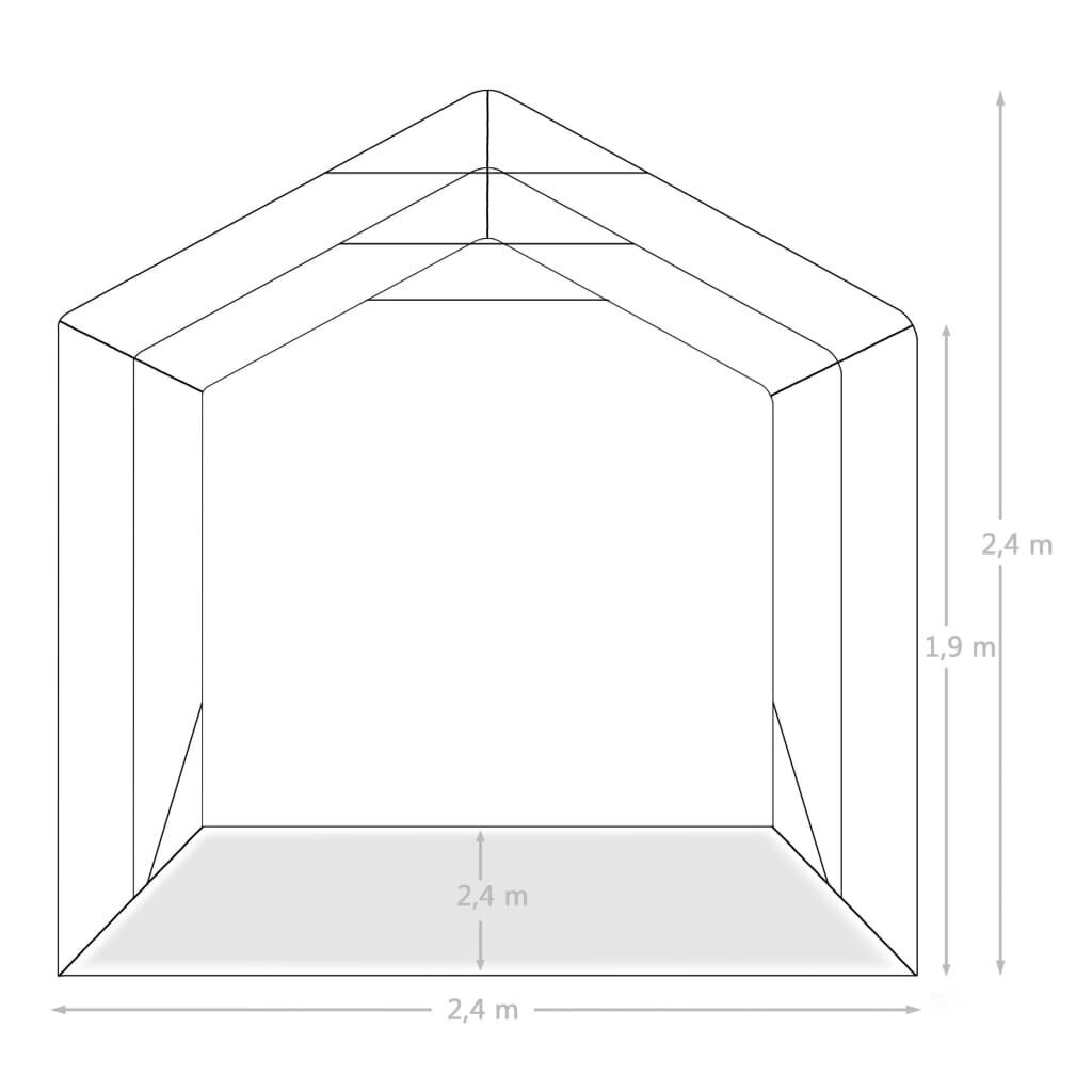 vidaXL garāžas telts, PVC, 2,4x2,4 m, zaļa cena un informācija | Dārza nojumes un lapenes | 220.lv