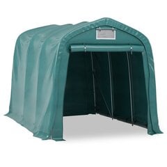 vidaXL garāžas telts, PVC, 2,4x3,6 m, zaļa цена и информация | Беседки, навесы, тенты | 220.lv