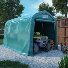 vidaXL garāžas telts, PVC, 2,4x3,6 m, zaļa cena un informācija | Dārza nojumes un lapenes | 220.lv
