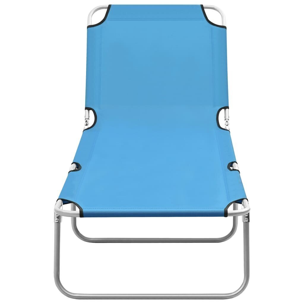 vidaXL saliekams sauļošanās zvilnis, tērauds, tirkīzzils audums cena un informācija | Sauļošanās krēsli | 220.lv