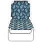 vidaXL saliekams sauļošanās zvilnis, tērauds, audums ar lapu apdruku cena un informācija | Sauļošanās krēsli | 220.lv