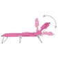vidaXL saliekams sauļošanās zvilnis ar galvas spilvenu, tērauds, rozā cena un informācija | Sauļošanās krēsli | 220.lv