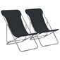 vidaXL salokāmi pludmales krēsli, 2 gab., tērauds, oksfordas audums cena un informācija | Dārza krēsli | 220.lv
