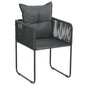 vidaXL dārza krēsli, 2 gab., ar spilveniem, PE rotangpalma, melni cena un informācija | Dārza krēsli | 220.lv