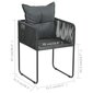 vidaXL dārza krēsli, 2 gab., ar spilveniem, PE rotangpalma, melni cena un informācija | Dārza krēsli | 220.lv