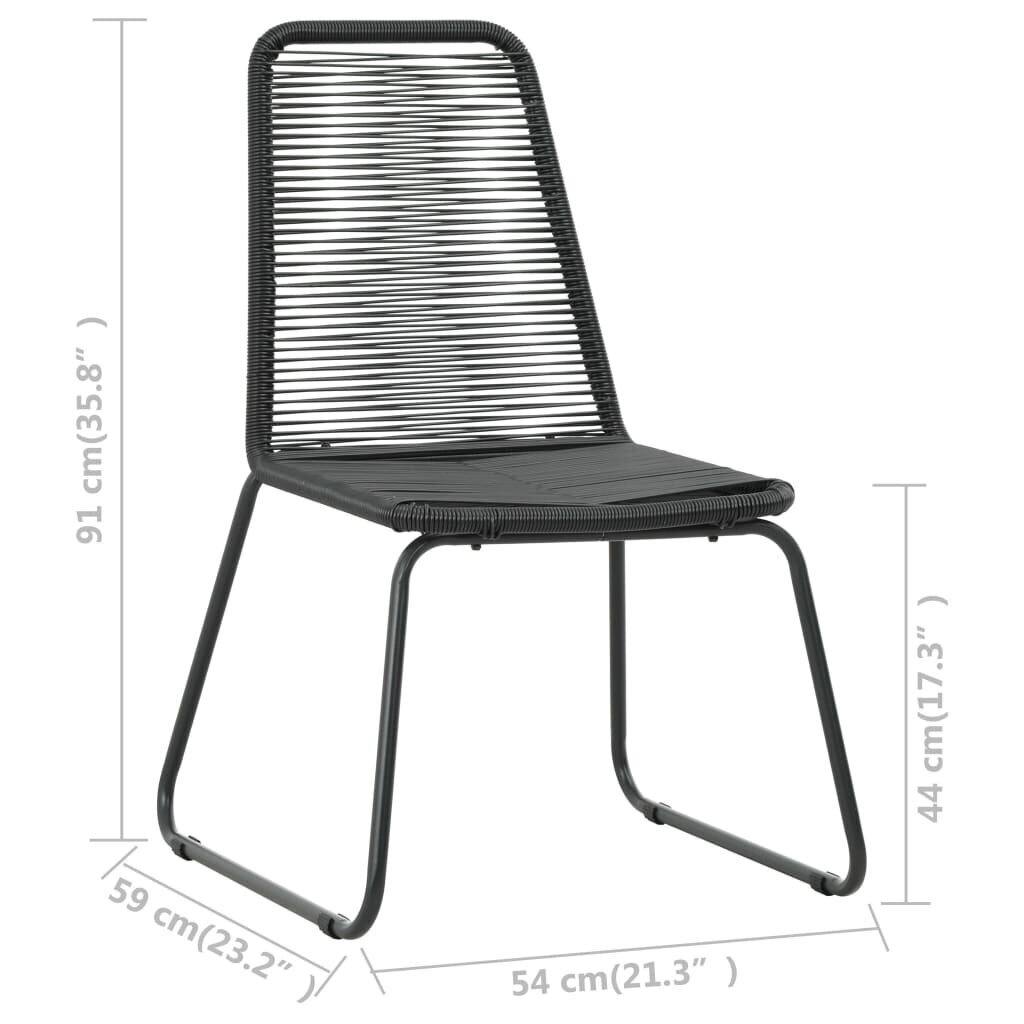 vidaXL dārza krēsli, 2 gab., PE rotangpalma, melni цена и информация | Dārza krēsli | 220.lv