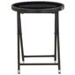 vidaXL tējas galdiņš, melns, 60 cm, PE pinums, rūdīts stikls cena un informācija | Dārza galdi | 220.lv