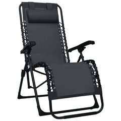 vidaXL salokāms pludmales krēsls, melns tekstilēns цена и информация | Шезлонги | 220.lv