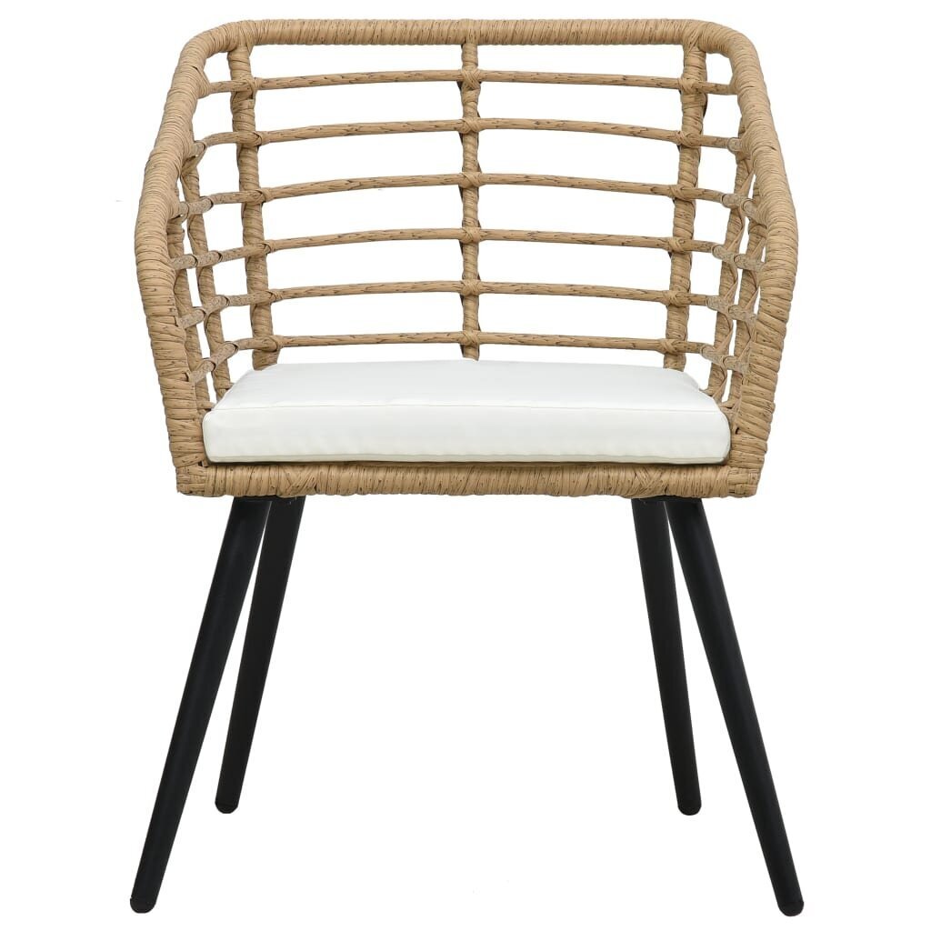 vidaXL dārza krēsli, 2 gab., ar matračiem, PE rotangpalma, gaiši brūni cena un informācija | Dārza krēsli | 220.lv