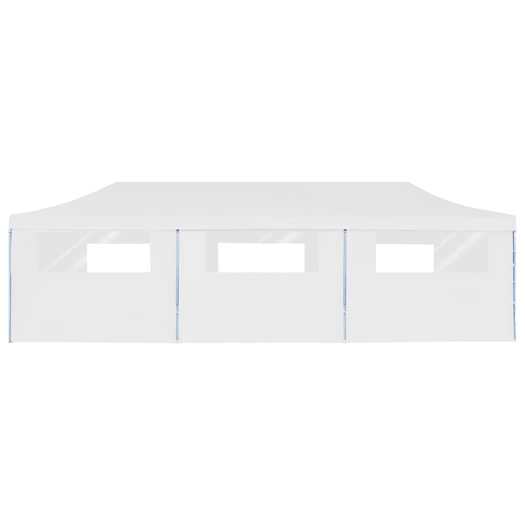 vidaXL saliekama nojume ar 8 sānu sienām, 3x9 m, balta cena un informācija | Dārza nojumes un lapenes | 220.lv