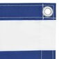 vidaXL balkona aizslietnis, 90x500 cm, balts un zils oksforda audums cena un informācija | Saulessargi, markīzes un statīvi | 220.lv