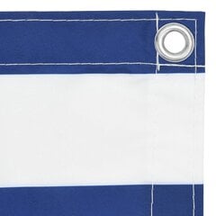 vidaXL balkona aizslietnis, 120x500 cm, balts un zils oksforda audums cena un informācija | Saulessargi, markīzes un statīvi | 220.lv