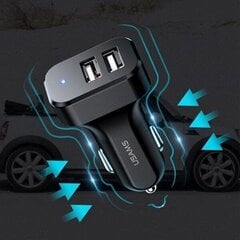 Автомобильная зарядка Usams U32 USB 12, 24V, 2.1A, черная + кабель 3-в-1 цена и информация | Зарядные устройства для телефонов | 220.lv