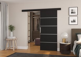 Двери для ниши ADRK Furniture Tony 96, черные цена и информация | Шкафы | 220.lv