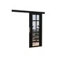 Nišas durvis ar spoguli ADRK Furniture Brit 86, melnas cena un informācija | Skapji | 220.lv