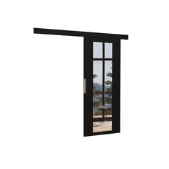 Двери для ниши с зеркалом ADRK Furniture Brit 96, черные цена и информация | Шкафы | 220.lv