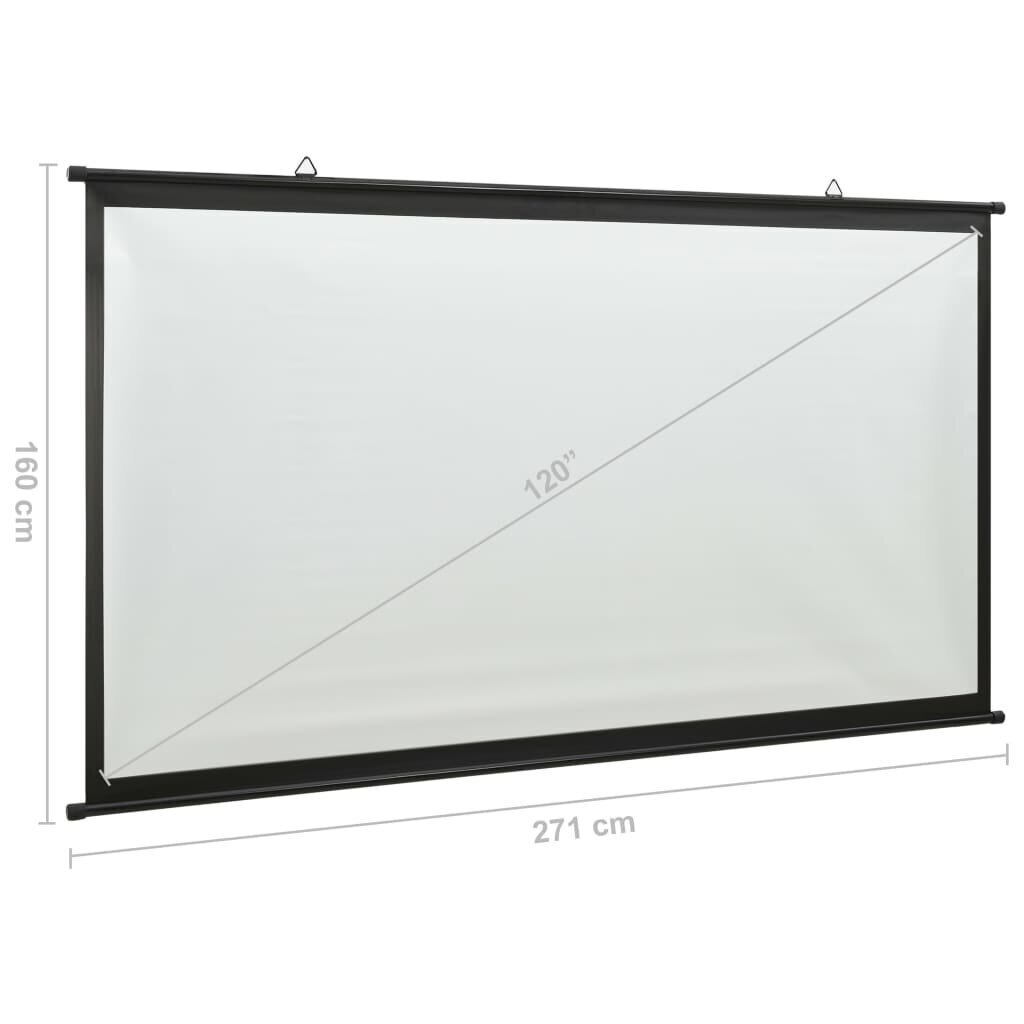 vidaXL projekcijas ekrāns, 120", 16:9 cena un informācija | Ekrāni projektoriem | 220.lv