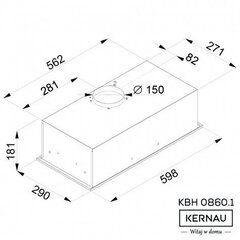Kernau KBH 0860.1 X цена и информация | Вытяжки на кухню | 220.lv