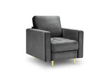 Кресло Milo Casa Santo, темно-серое/золотистого цвета