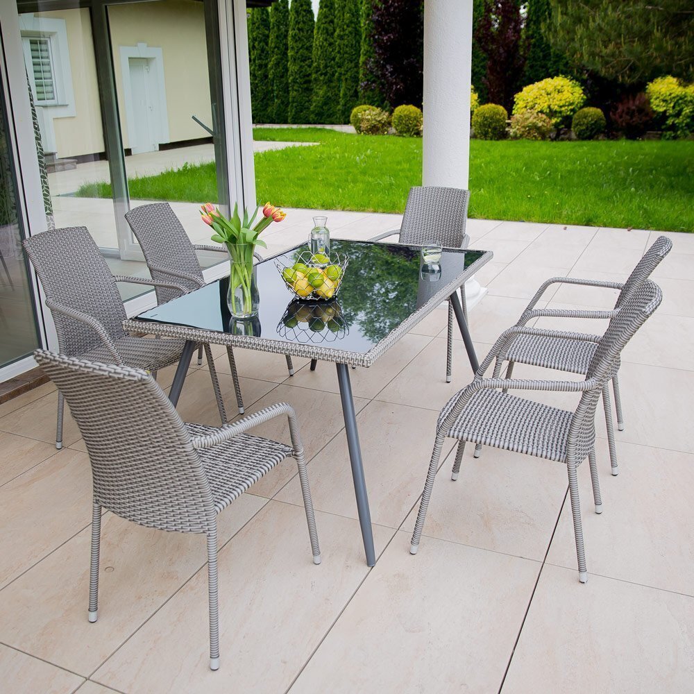 Galds Patio Lupus 150x90cm, pelēks cena un informācija | Dārza galdi | 220.lv