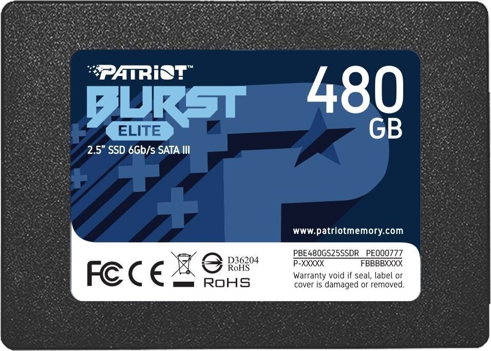 Patriot PBE480GS25SSDR cena un informācija | Iekšējie cietie diski (HDD, SSD, Hybrid) | 220.lv