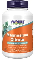 NOW Magnija citrāts 400 mg 120 vege kapsulas cena un informācija | Vitamīni, preparāti, uztura bagātinātāji labsajūtai | 220.lv