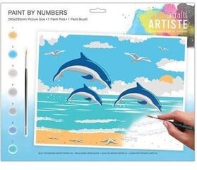 Картинка для раскраски по номерам, Дельфины цена и информация | Живопись по номерам | 220.lv