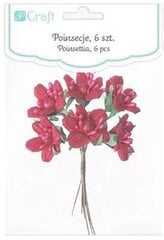 Dekoratīvi ziedi 6 gab., sarkanā krāsā cena un informācija | Svētku dekorācijas | 220.lv