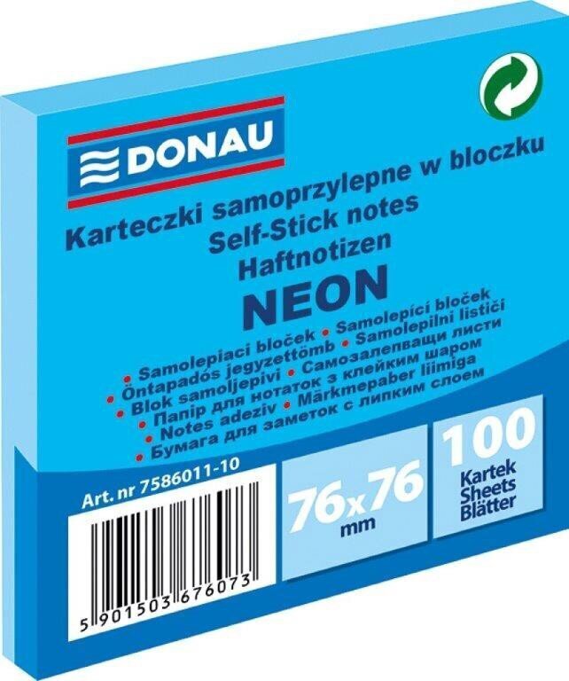 Lipīgās lapiņas 76x76 mm, zilas cena un informācija | Burtnīcas un papīra preces | 220.lv