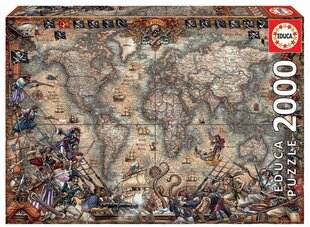Puzle Pirātu pasaules karte, 2000 detaļas cena un informācija | Puzles, 3D puzles | 220.lv